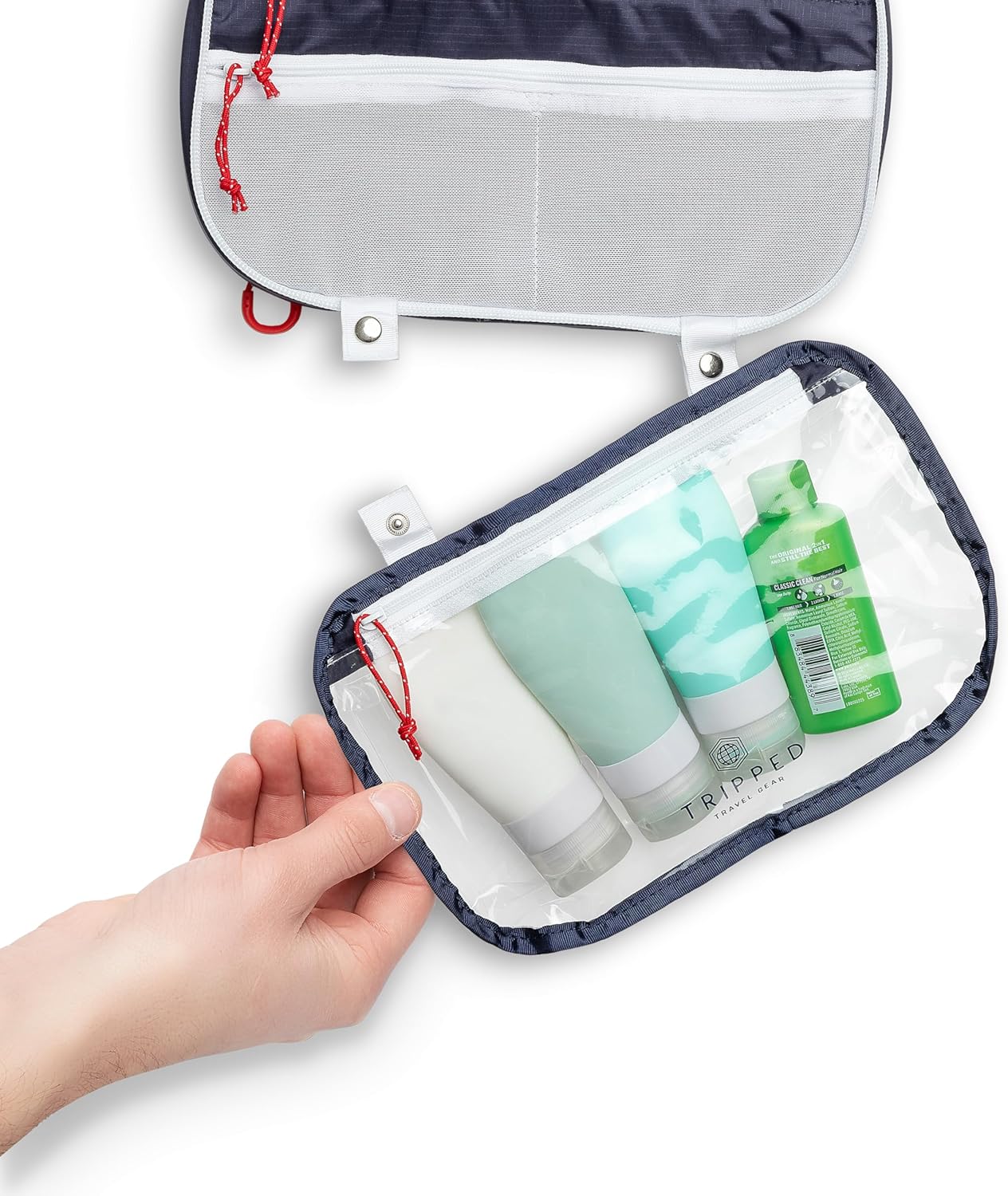 Toiletry Bag Kit Set: Hanging Travel Toiletry Bag + 311 TSA Cosmetic Liquid Bag + Ultralight Accessory Organizer Pouch - Image 8
