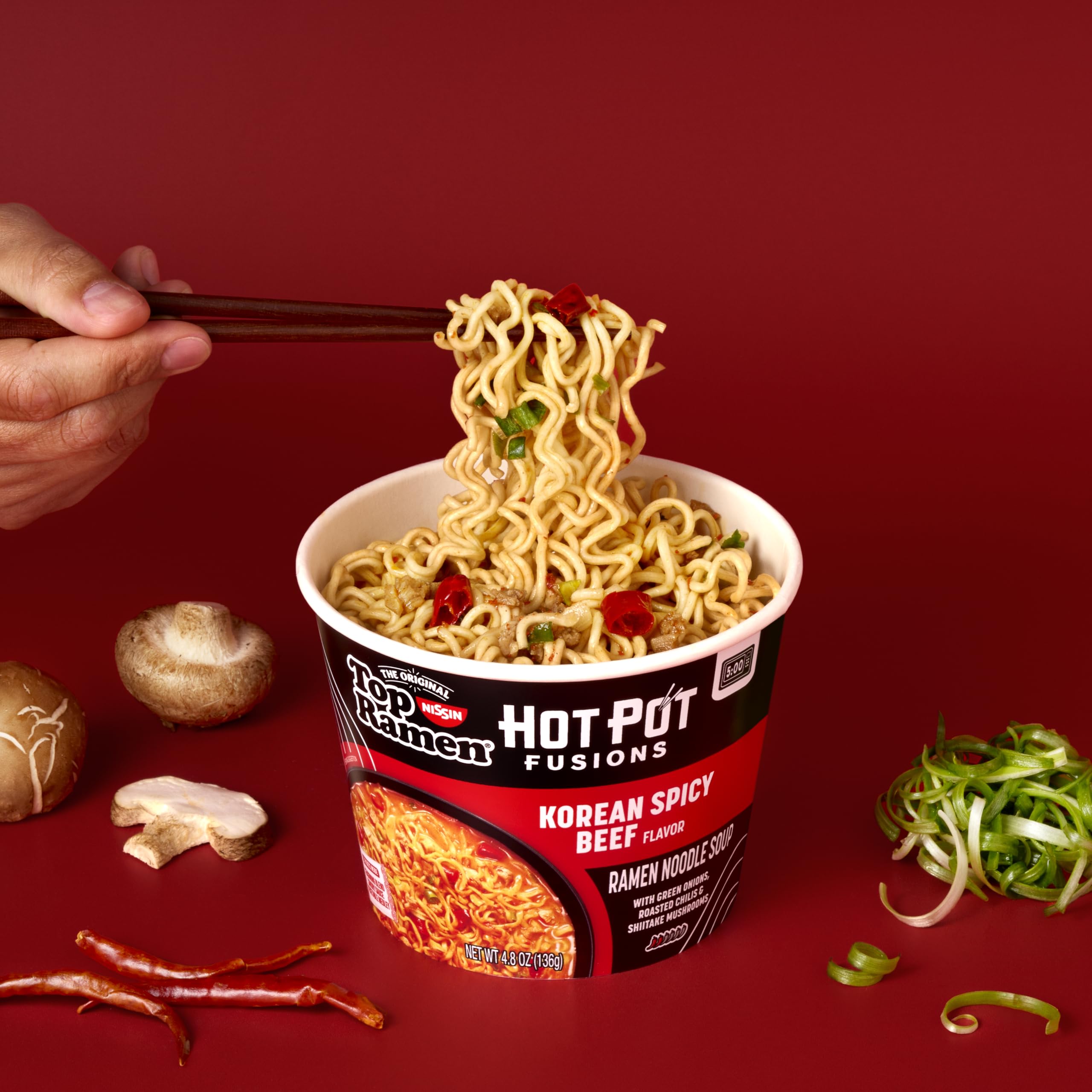 Top Ramen Hot Pot Fusions Korean Spicy Beef, 4.8 Ounce (Pack of 6)