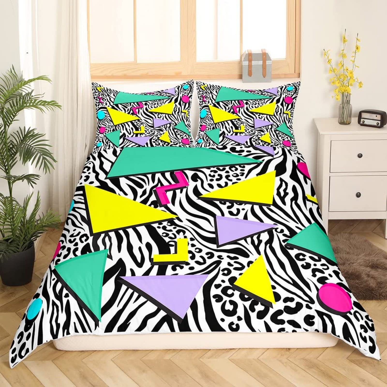 Zebra Muster Bettwäsche 3-teilig – Wendebettbezug 220x240 Cm & 2 Kissenbezüge 80x80, Weiche Mikrofaser
