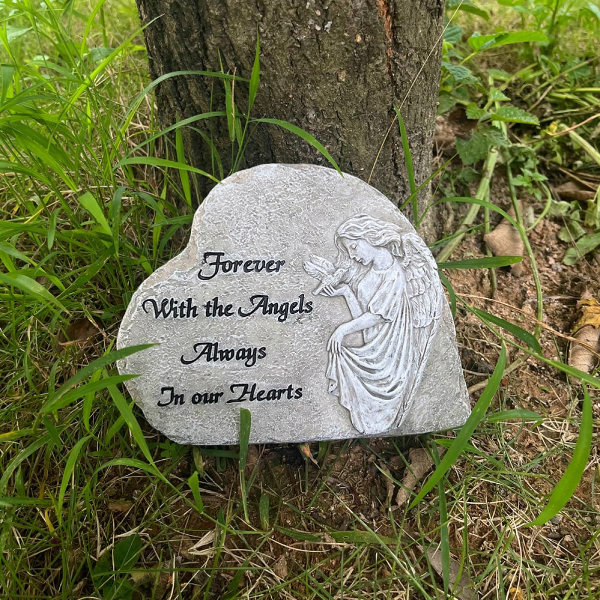 Forma De Corazón Estatua Conmemorativa De Resina para Jardín Decoración Funeraria Elegante y Duradera