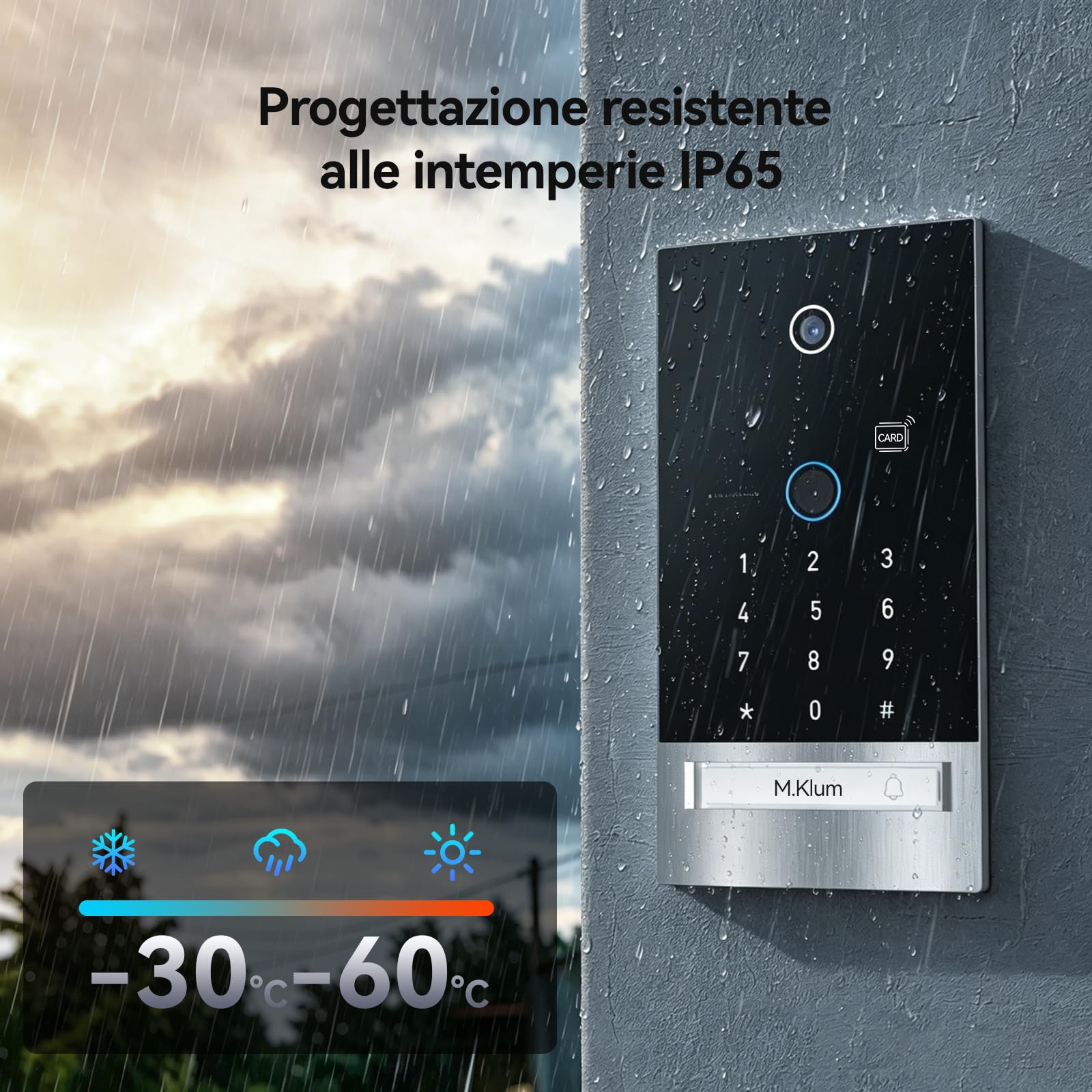 TMEZON Videocitofono WiFi Smart,Sblocco con Impronta Digitale,Monofamiliare