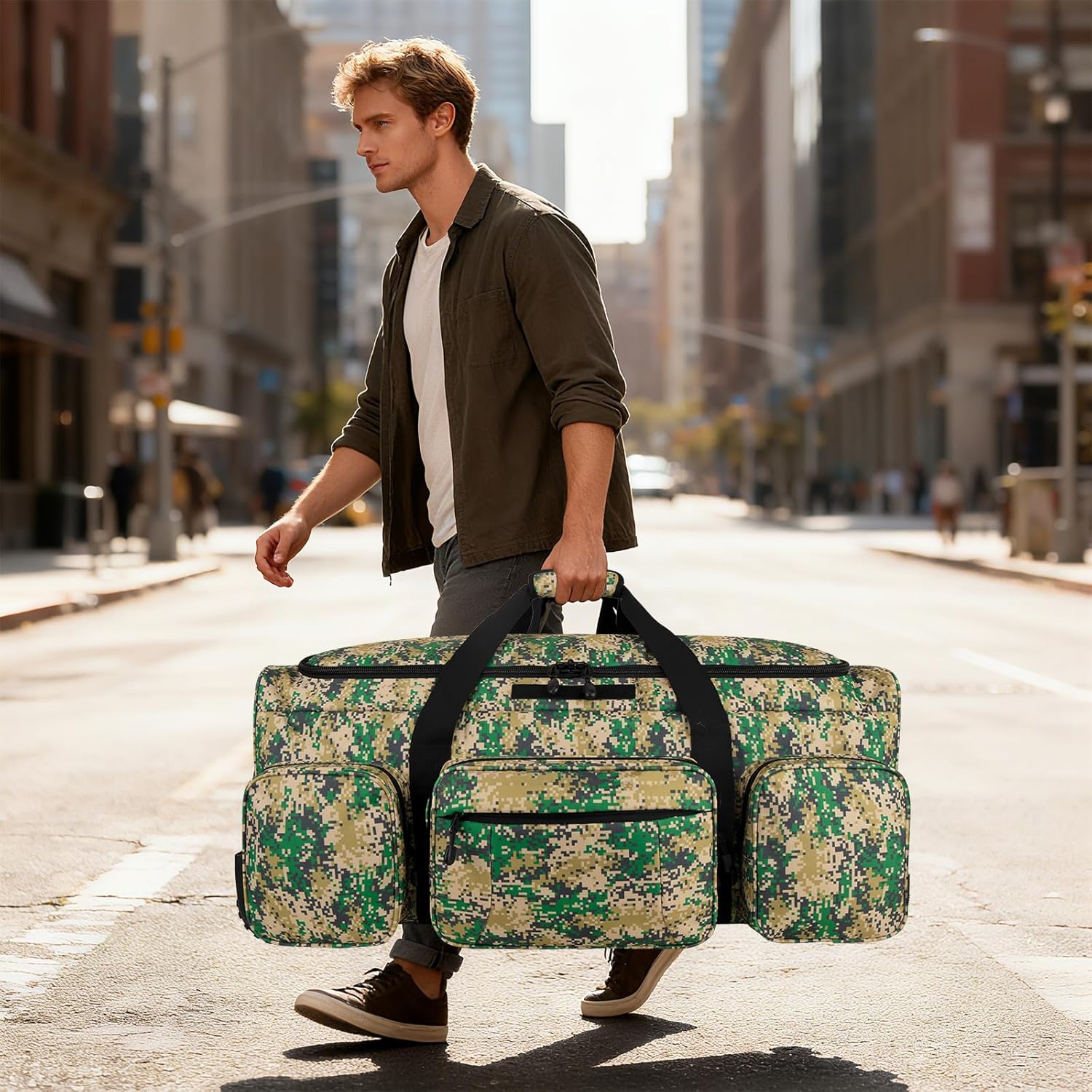 Rolling Duffle Bag with Wheels, 120L Military Luggage Bag for Travel,Large Tactical Heavy Duty Duffel Bags for Deployment Camping Sporting & Outdoor Adventures - Image 8