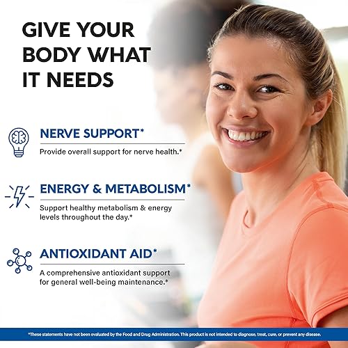 Miniatura 3 de Ácido alfa lipoico de 600 mg Suplemento de ALA antioxidante para apoyo nervioso, energía y metabolismo Extra fuerte con benfotiamina, B1 y B12