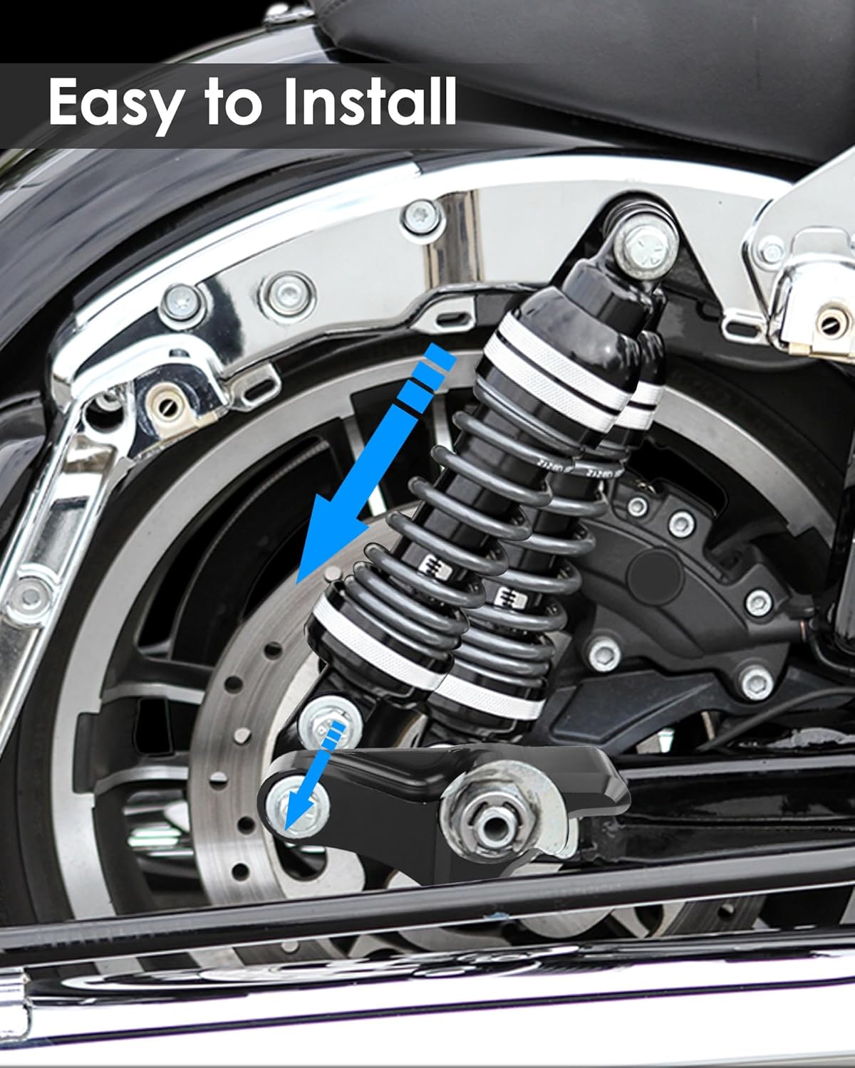 2 Inch Lowering Blocks Kit Fits for 2002-2023 Harley Davidson Touring Road Street Electra Glide, Special Rear Slam Lowering Blocks, Lower Motorcycle Altitude