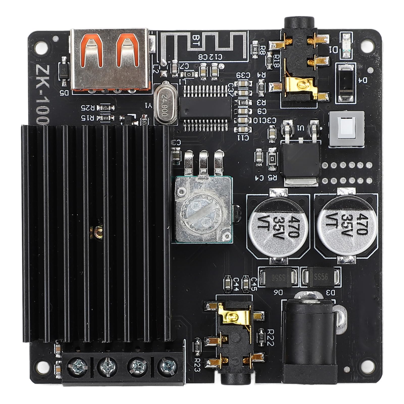 ZK 1002M Mini Digitaler Leistungsverstärker, Dualkanal Stereo Sound, DC5-24V Spannungsbereich, Bluetooth 5.0 Empfänger, 20-200W 4-8Ω Kompatibilität, DIY Lautsprecher System Modul