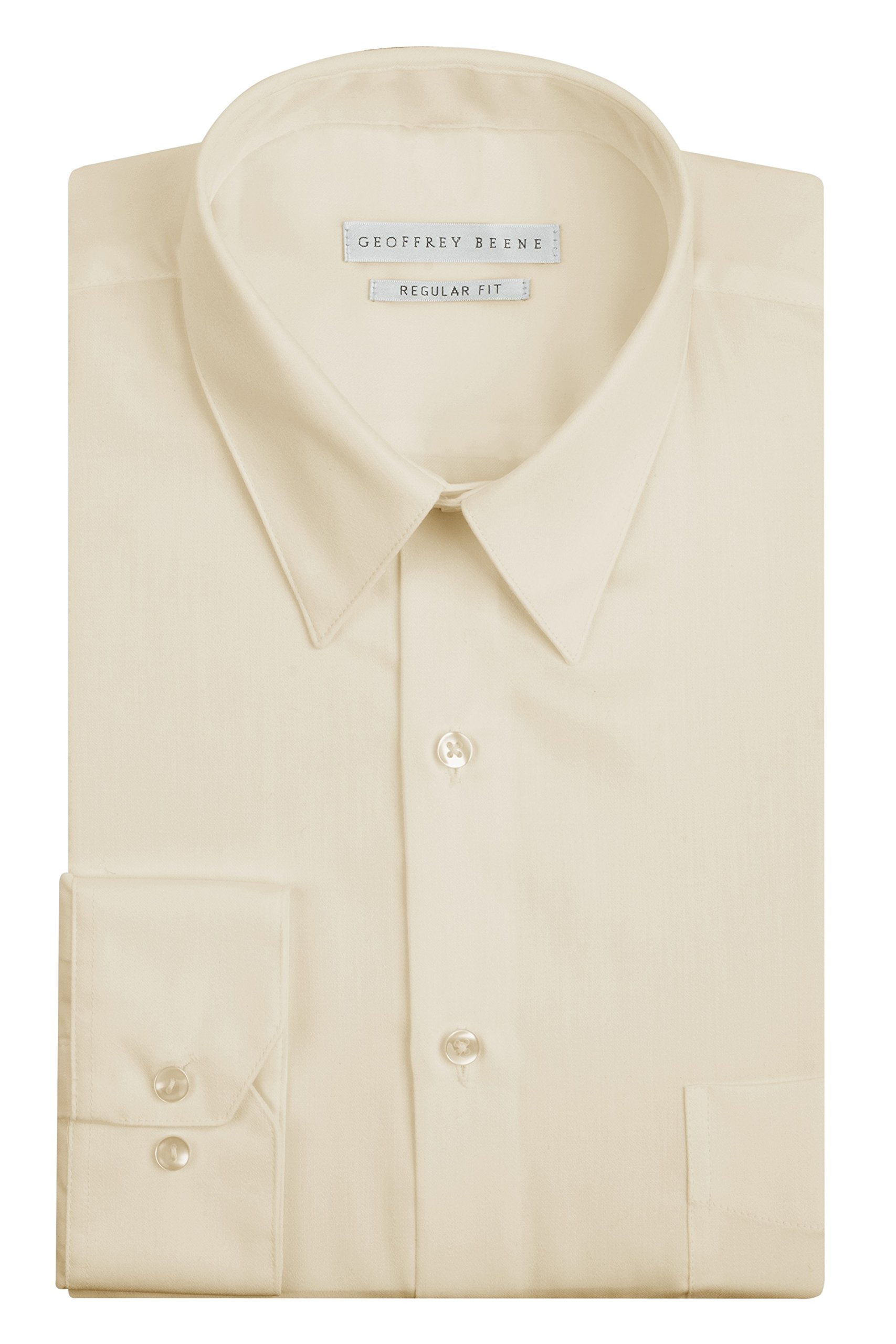 Geoffrey Beene Men's Dress Shirt Regular Fit Sateen Solid