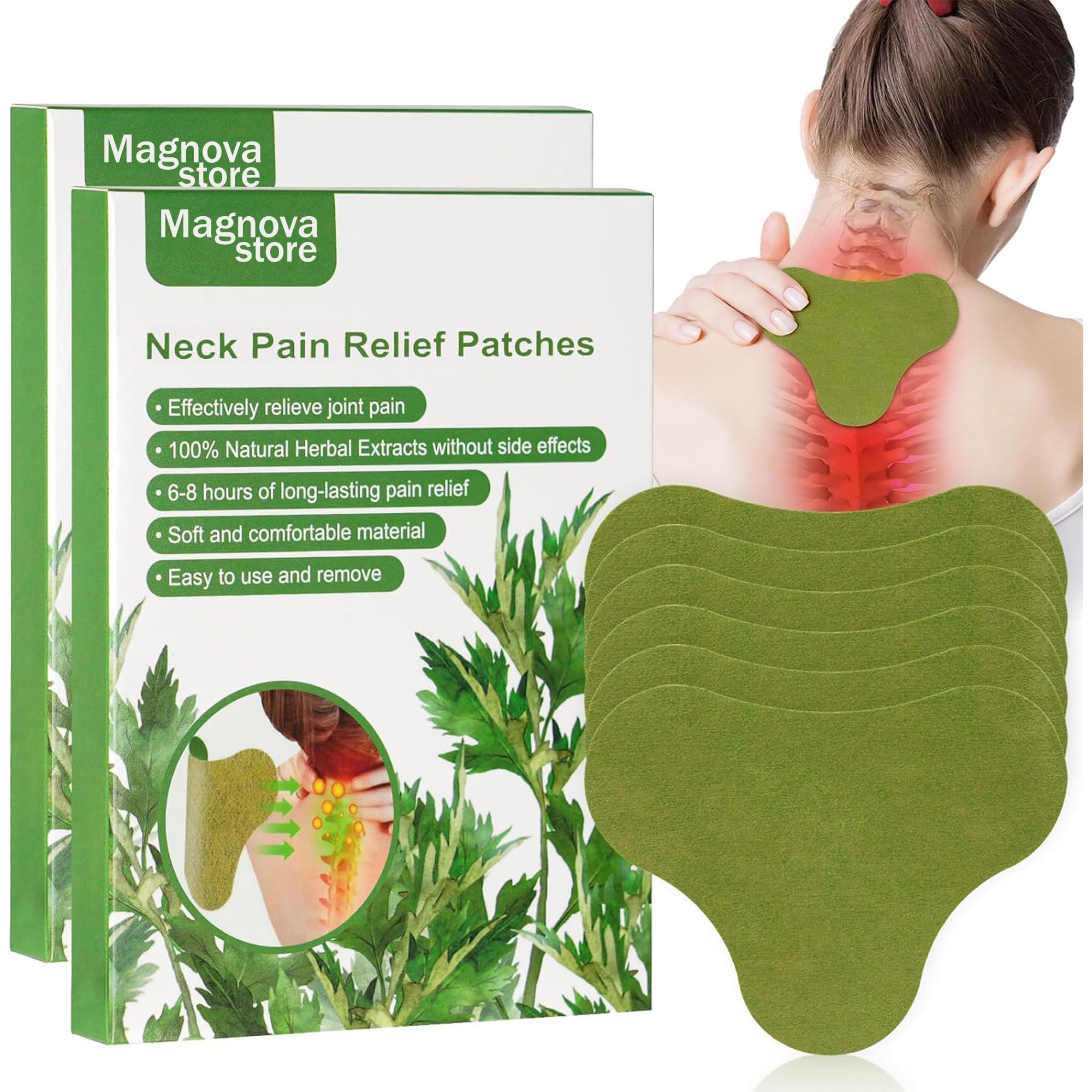 Magnova Neck Pain Relief Patches Herbal Plaster Pain Reliever Arthritis Sticker & Inflammation Patch Natural Wormwood Pain Relief Patch for Joint Knee, Neck, Back, Shoulder For Men & Women pack of 10 (B0CTC8BRWY) Amazon Price History, Amazon Price Tracker