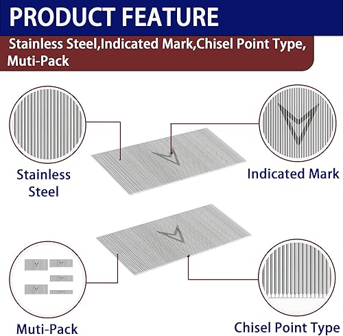 Miniatura 4 de HAMWOO - 5000 clavos de acero inoxidable calibre 23, clavos sin cabeza (3/8, 5/8, 4/5, 1, 1, 1-3/16 pulgadas), varios 5 tamaños para moldear