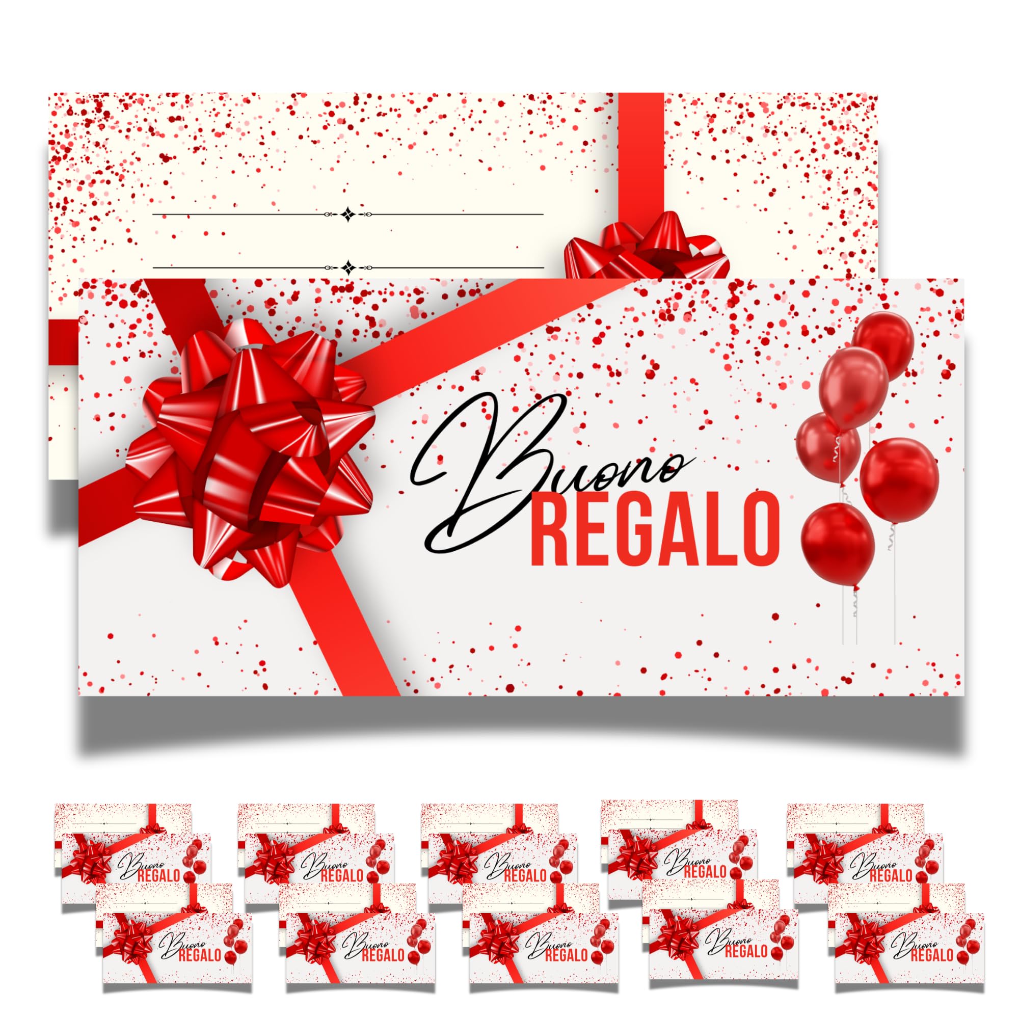 hOmty Cupones de regalo de tarjeta de regalo personalizables | Vales de regalo para esteticistas, ropa, peluquería | Cupones y cupones personalizables (rojo con sobres)