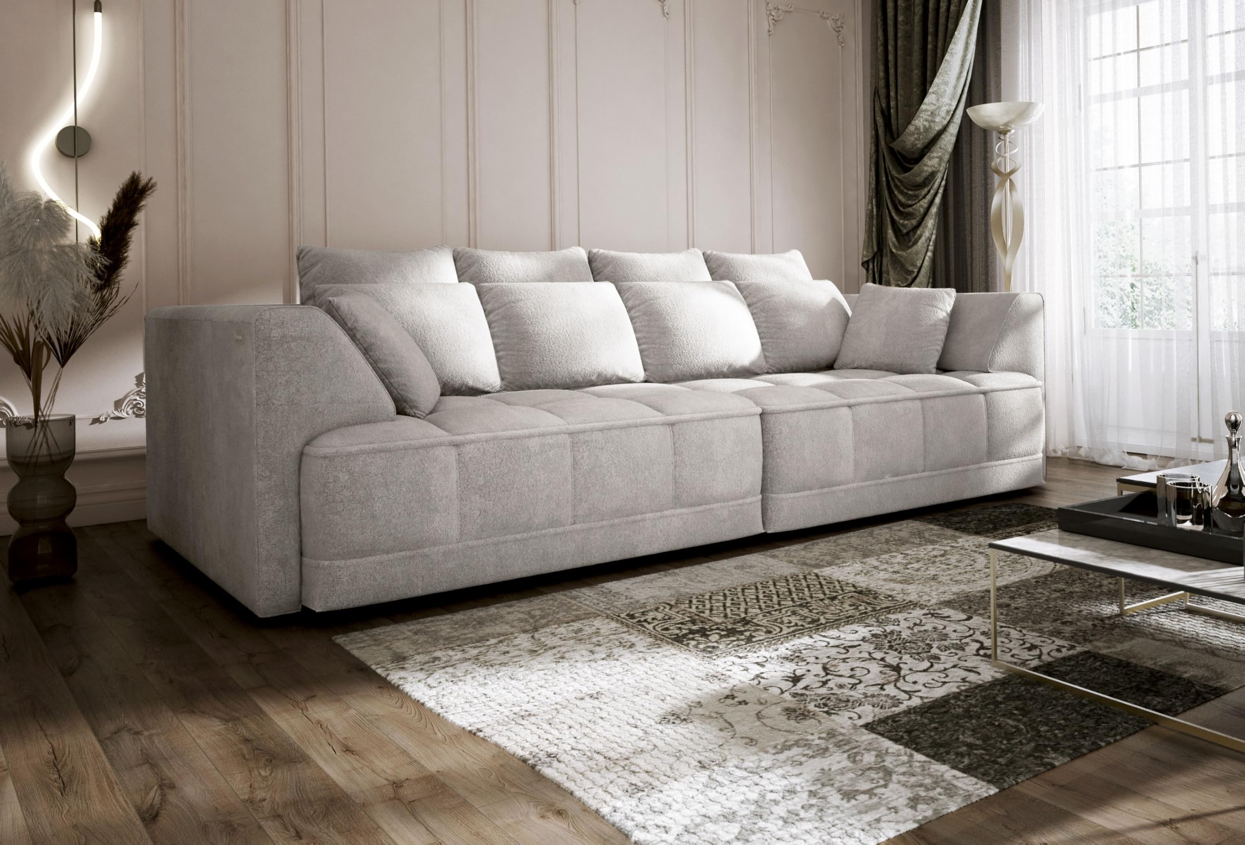 Big Sofa Tiga XXL, Schlafsofa, Couch, Schlafcouch mit Schlaffunktion 302 cm Breit (Aphrodite 1)