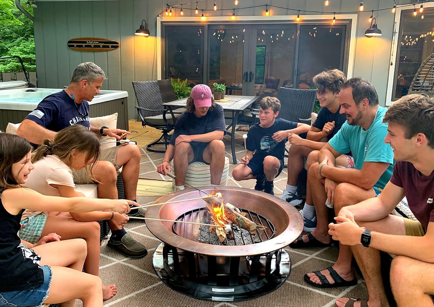 Newtex FirePad Deck Protector - Perfect for Fire Pits, BBQ, Smokers, Grills - Protects Porch, Patio, Deck, Wood, Grass, Stone, Composite from Burns - Heat Resistant Fire Pit Mat (24")