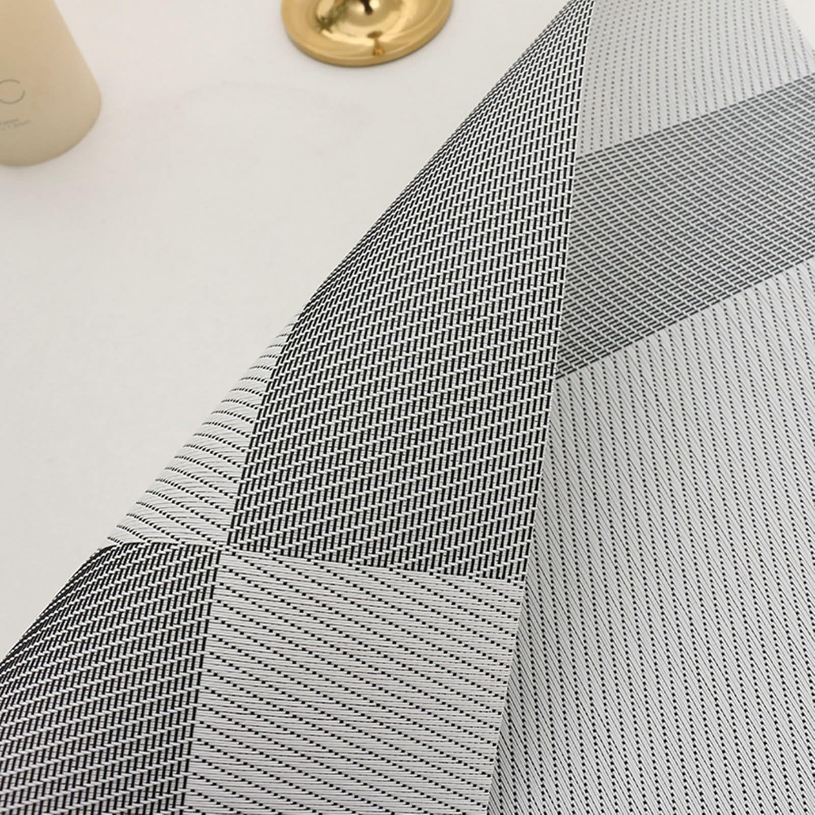 Lot de 6 Set de Table Gris 30x45cm, Quilted Placemats Rectangle à Motif en Treillis PVC
