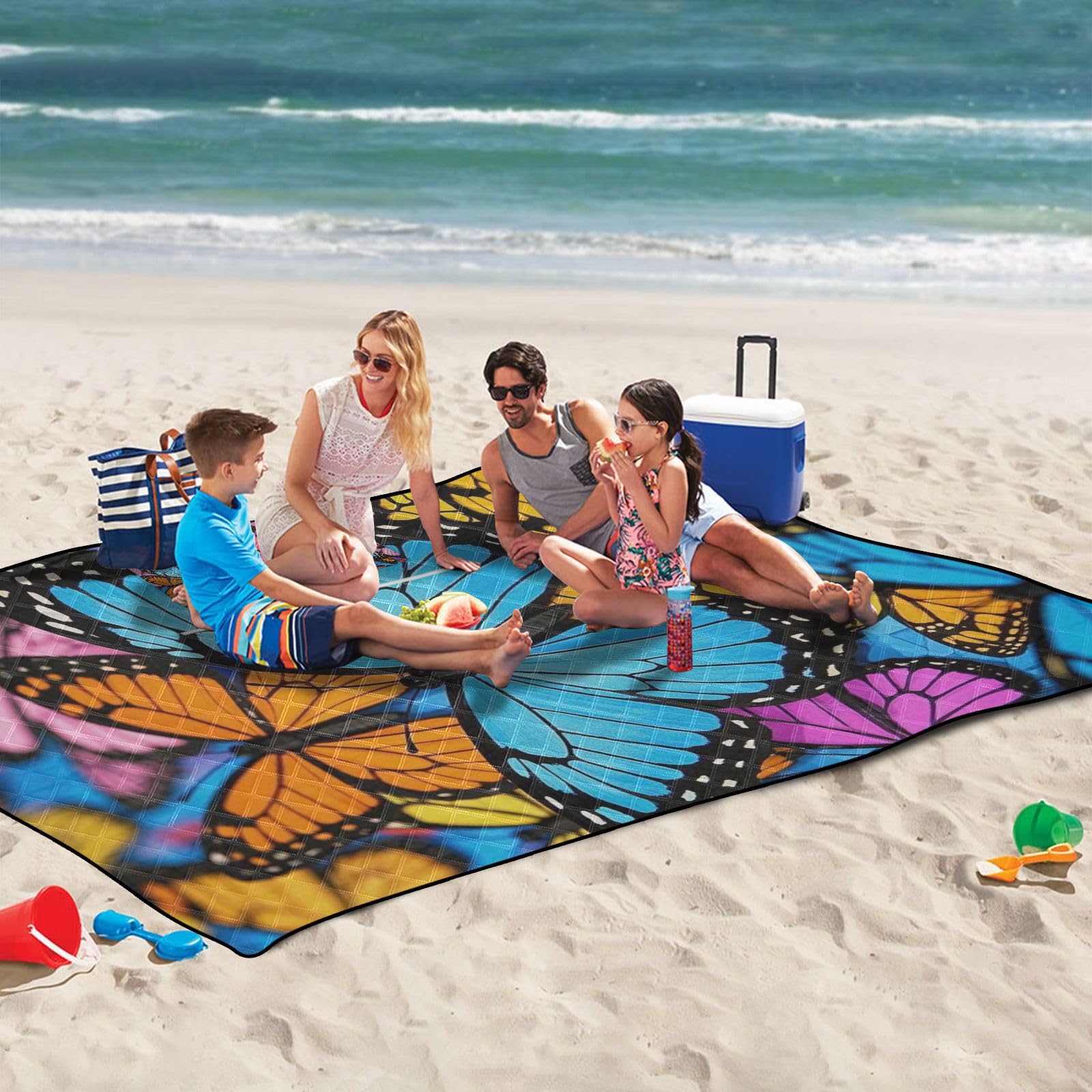 Carino Cartoon Insetto Farfalla Colorato Impermeabile Picnic Coperte Grande Picnic Accessori Picnic All'aperto per Outdoorsy Persone Regali di Primavera Manta para la Playa