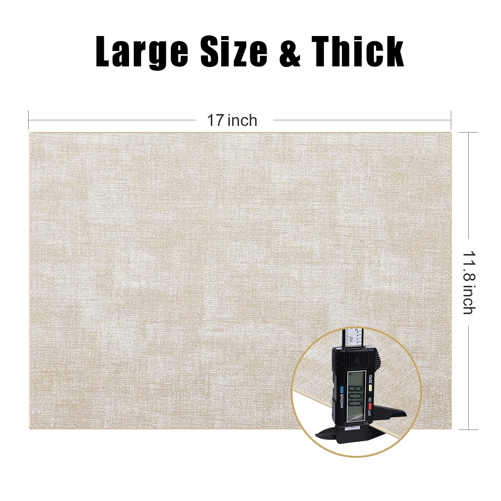 Homaxy - Juego de 12 manteles individuales de piel sintética resistentes al calor para mesa de comedor, impermeables, lavables, fáciles de limpiar, antideslizantes, 43 x 30 cm, color beige