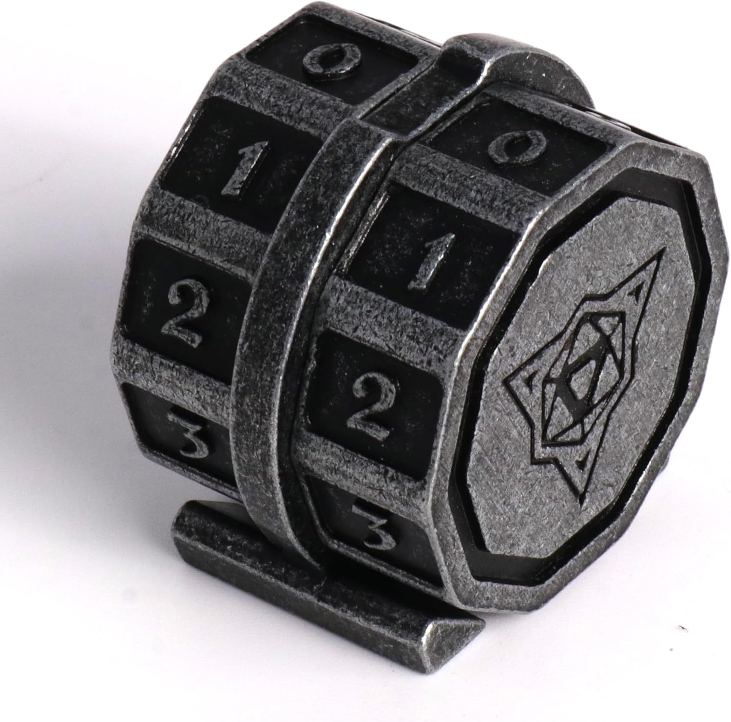 LifeLink V2 Life Counter Wheel for MTG Magic - Heavy Metal - Battleworn Silver Style by Die Hard Dice