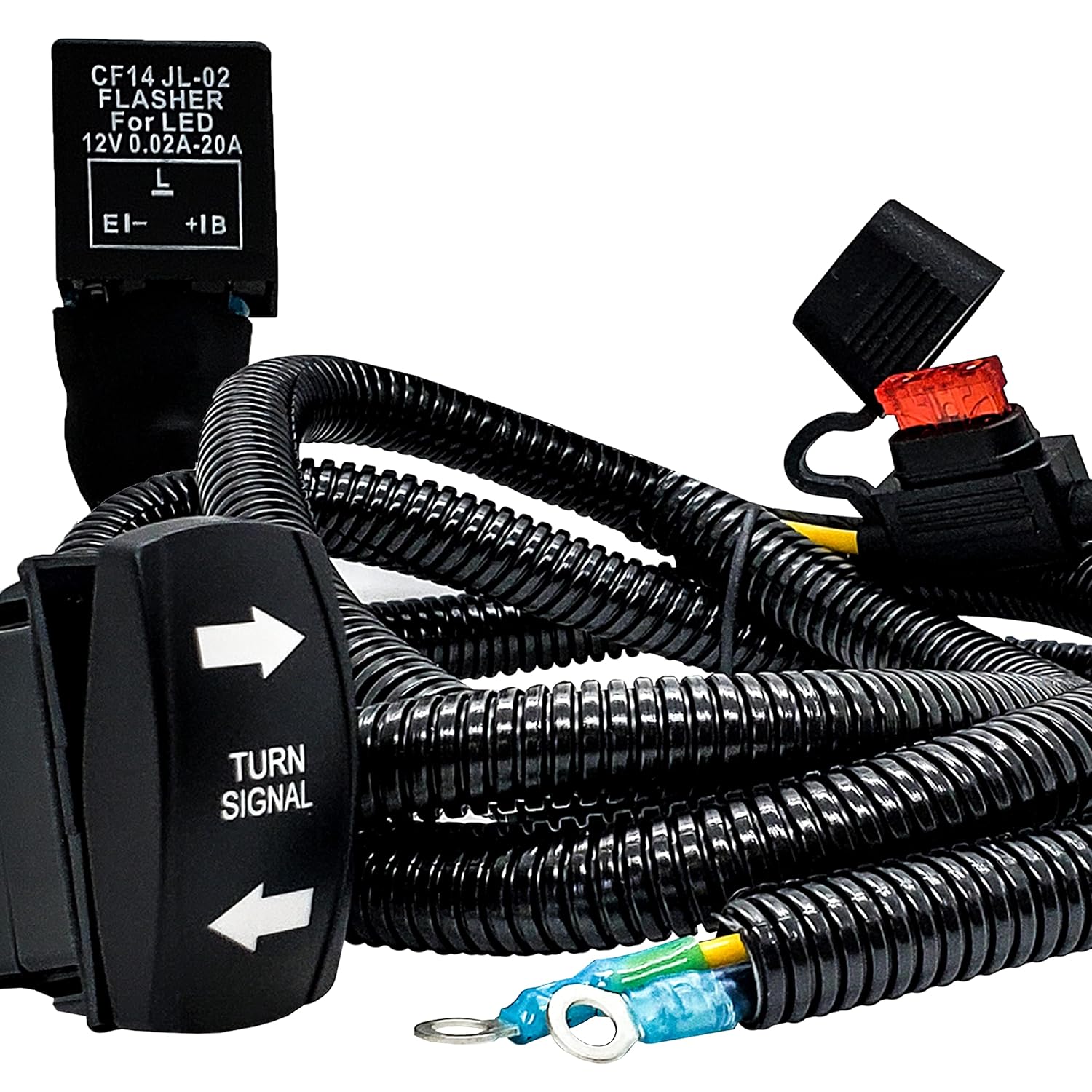 Turn Signal Rocker Switch Power Distribution Block Wire Harness Kit Plug & Play Compatible with 2018-2023 Can-Am Maverick X3 Max RS Turbo RR Sport Trail Defender