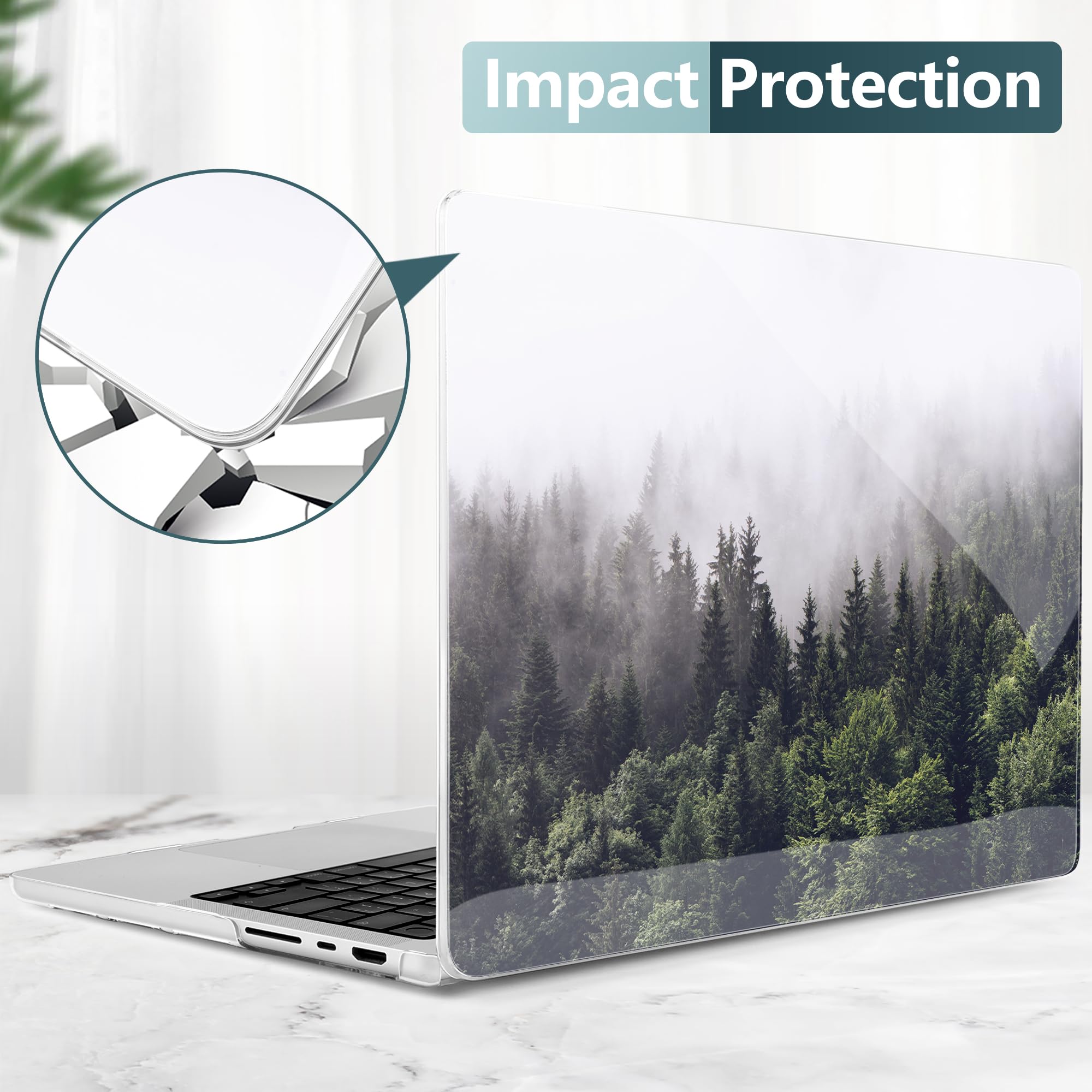 DONGKE Funda Compatible con MacBook Pro de 14 Pulgadas 2023 2022 2021 M2 A2779 M1 A2442 Pro/MAX, Funda rígida de plástico para MacBook Pro de 14 Pulgadas con Pantalla Retina XDR e ID táctil, Bosque