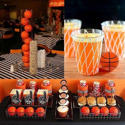Miniatura 4 de Paquete de 12 mini pelotas de baloncesto antiestrés | Mini pelotas de baloncesto de 2.5 pulgadas para niños | Decoración de fiesta de baloncesto