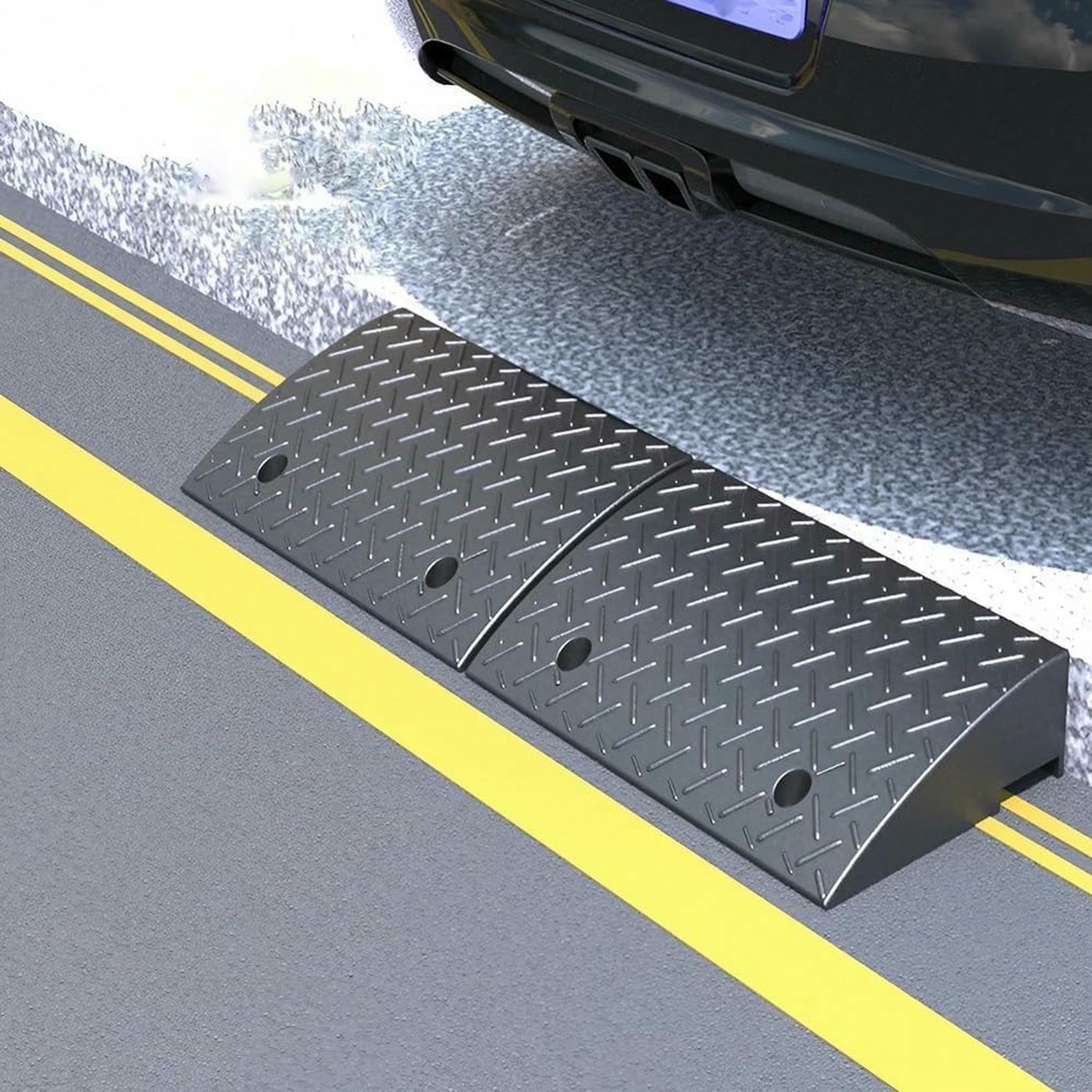 Rampa di Soglia Portatile, Rampa di Gomma, Rampe Auto Pesanti, Rampe Marciapiede per Auto, Sedia A Rotelle, Bicicletta, Strada, Garage (9 Cm / 3,5 Pollici)
