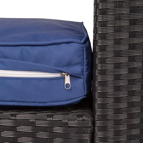 Miniatura 9 de kinbor Fundas de cojín de repuesto para patio, solo fundas de asiento seccionales para muebles de patio, juego de fundas de cojín de ratán con