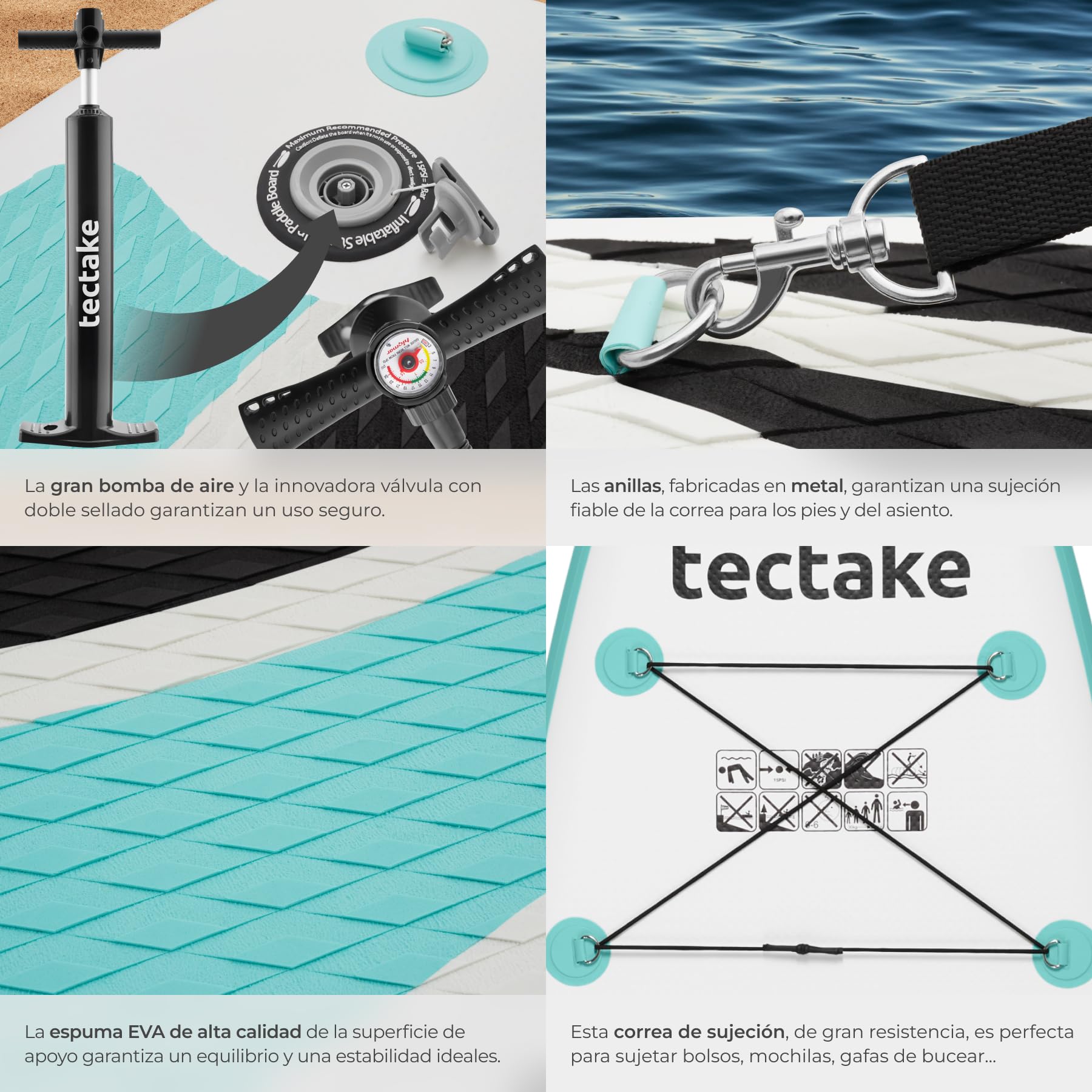 tectake® Tabla Sup Hinchable Kayak Convertible