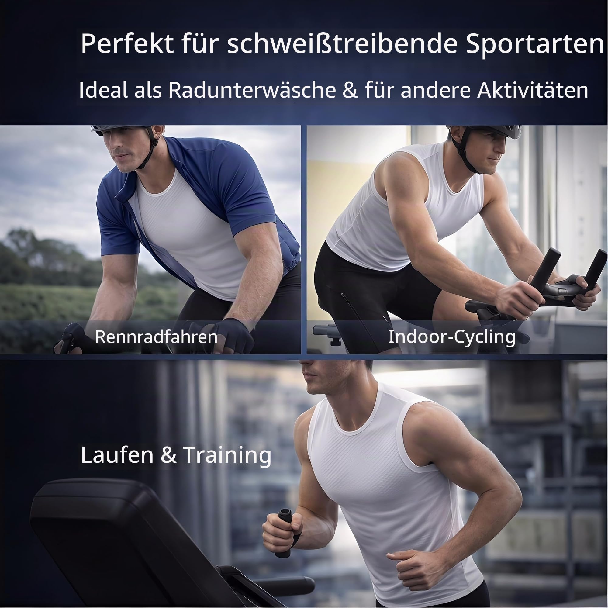 Przewalski Radtrikot Herren, Atmungsaktiv Baselayer Herren, Fahrradtrikot Herren für Laufen und Radfahren