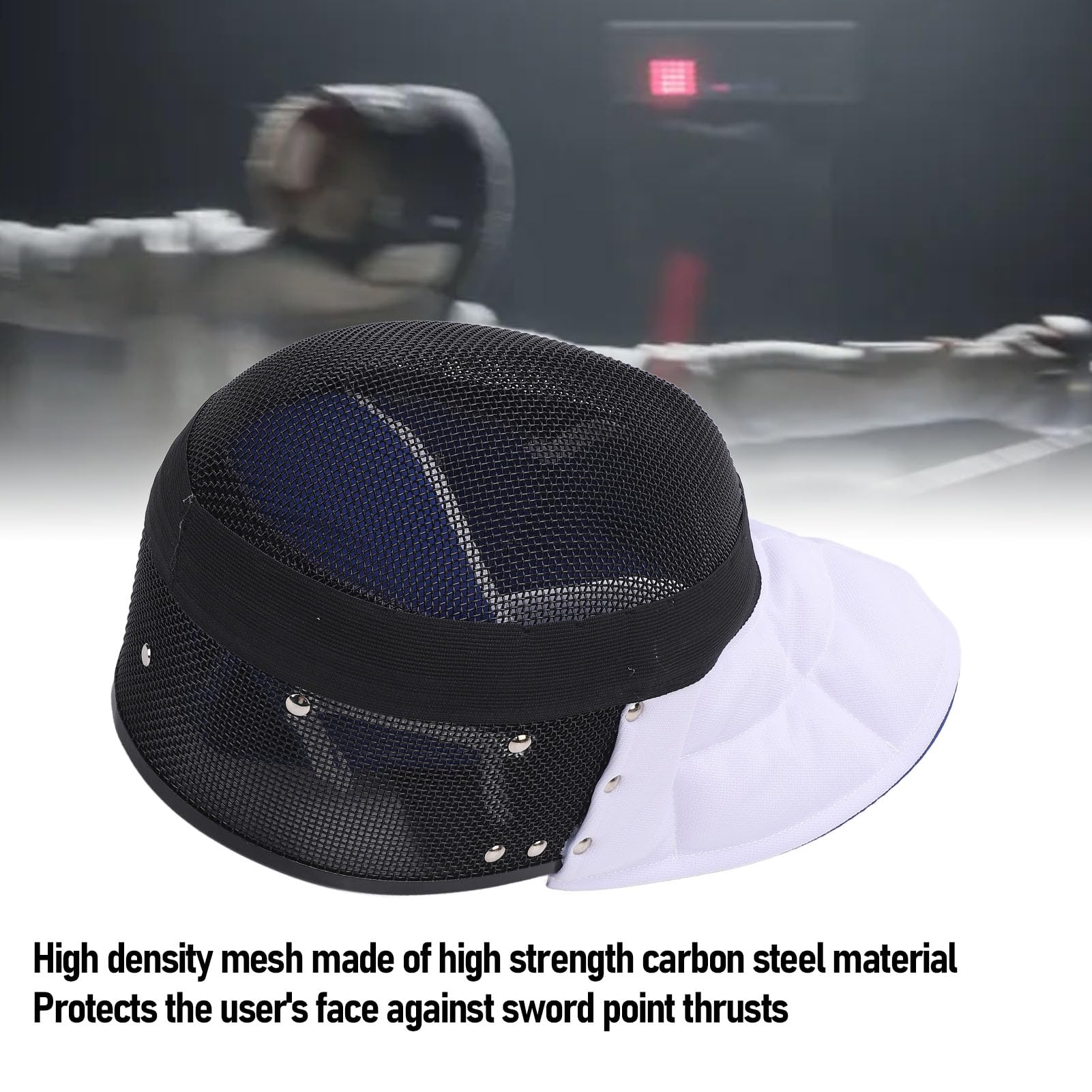 Casque d'Escrime Couvre-Visage de Protection Grille Confortable Sangle Élastique Réglable