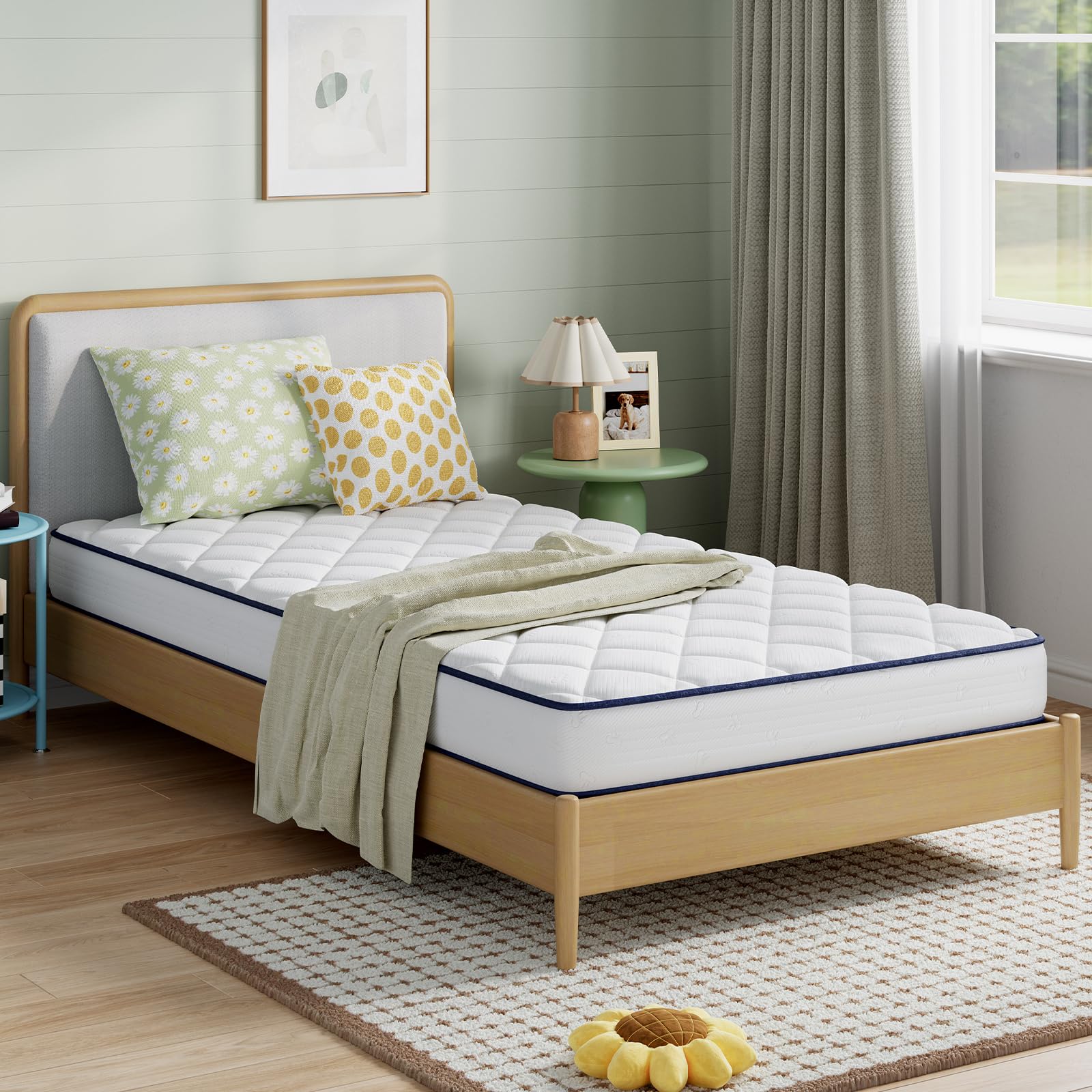 Novilla 6 Inch Mattress Full Size, Bonnell Spring Mattresses for Spine Support, Full Size Mattress in a Box with Cooling Adaptive Foam- Medium Feel Certipur-Us Certified (Ideal for Youth/Guest Rooms)