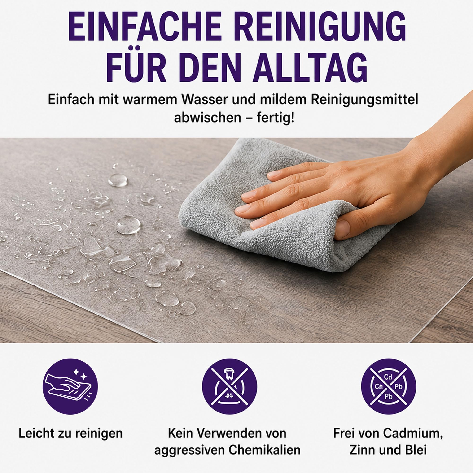 Marvelux Bodenschutzmatte Bürostuhl für Hartböden, Polycarbonat 116 x 200cm | XXL Bodenmatte Bürostuhlunterlage, Transparent Schreibtischstuhl Unterlage, langlebig und bruchsicher, leichtgängiges Rollen