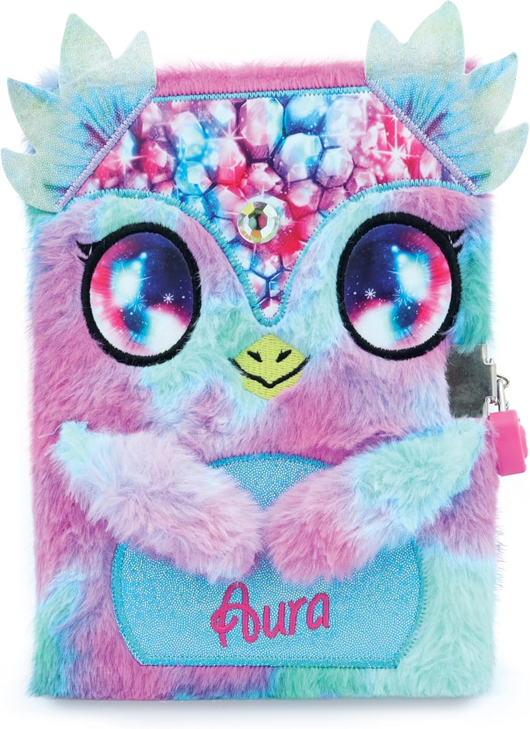 Nebulous Stars - Aura Soft Plush locked Secret Diary! Writing Journal Lined Pages Notebook 100-pages for Girls