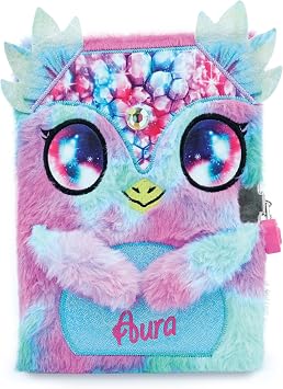Nebulus Stars - Aura Soft Plush Rock Secret Diary! Writing Journal Ruled Page Notebook 100 Pages for Girls
