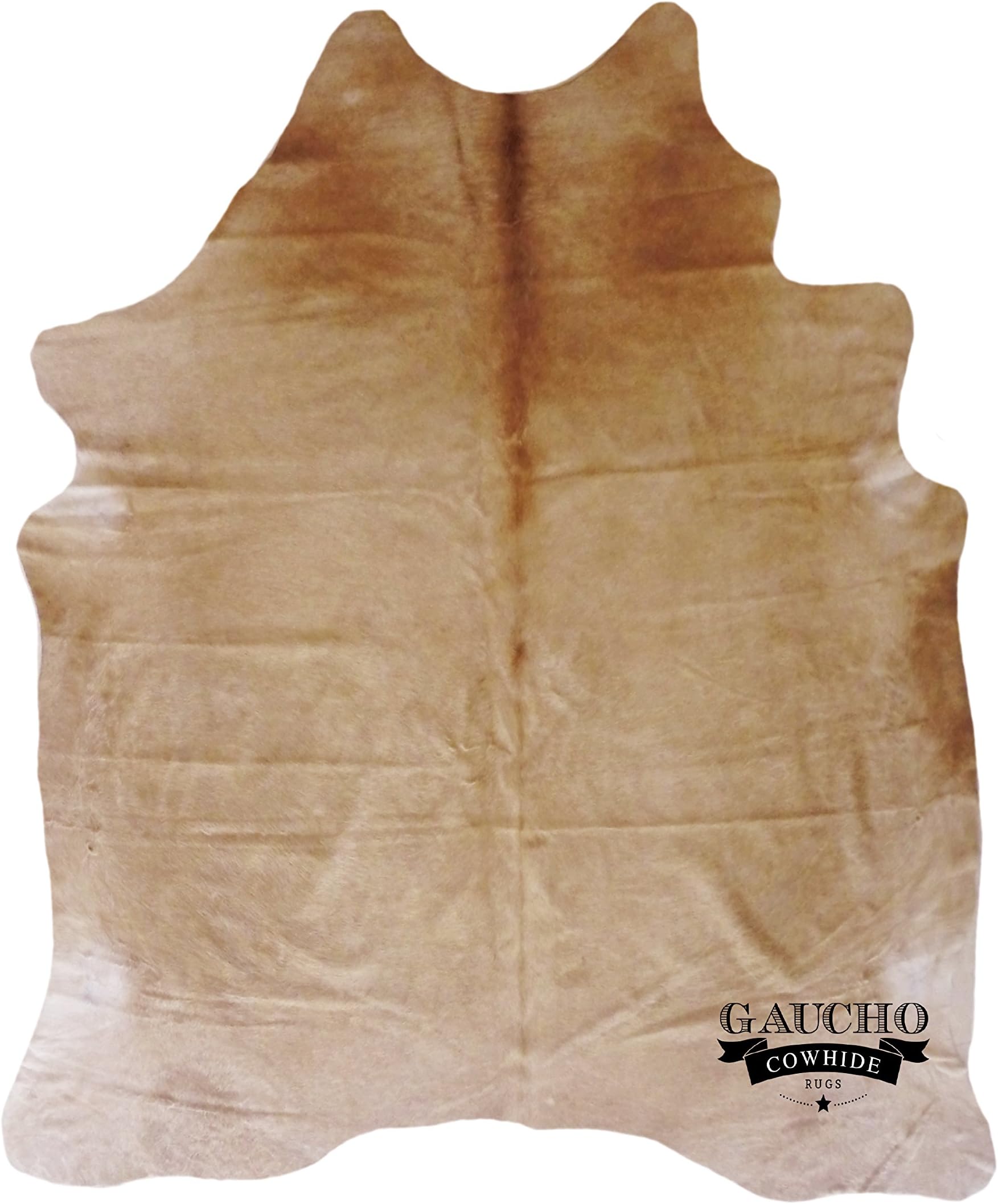 Solid Beige Cowhide Rug - Unique Honey Color Gaucho Cowhide
