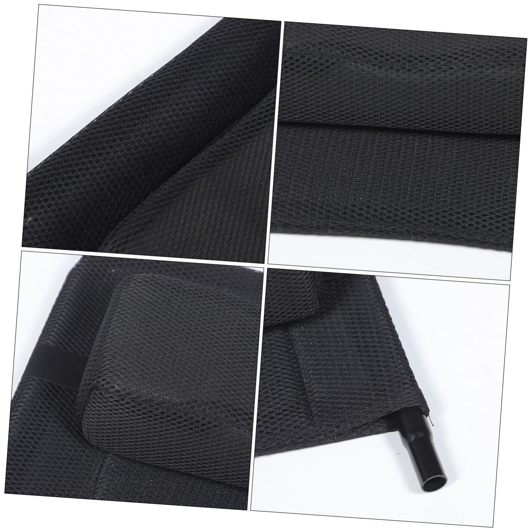 Respaldo de Silla de Ruedas Negro de Malla y Acero al Carbono | Accesorio para Silla de Ruedas, Relleno Suave y Acabado Fino, Ajuste de Respaldo Elevable y Uso Diario