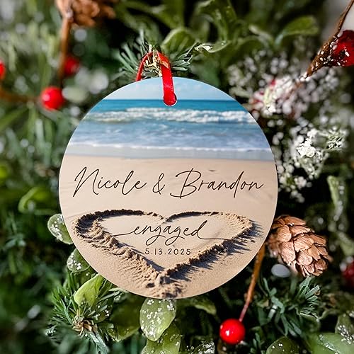 Miniatura 3 de Personalized Beach Engagement Ornament 2023 - Engagement Christmas Ornament 2023 - Engagement Gifts for Couples Her Women - Engagement Gift Bag