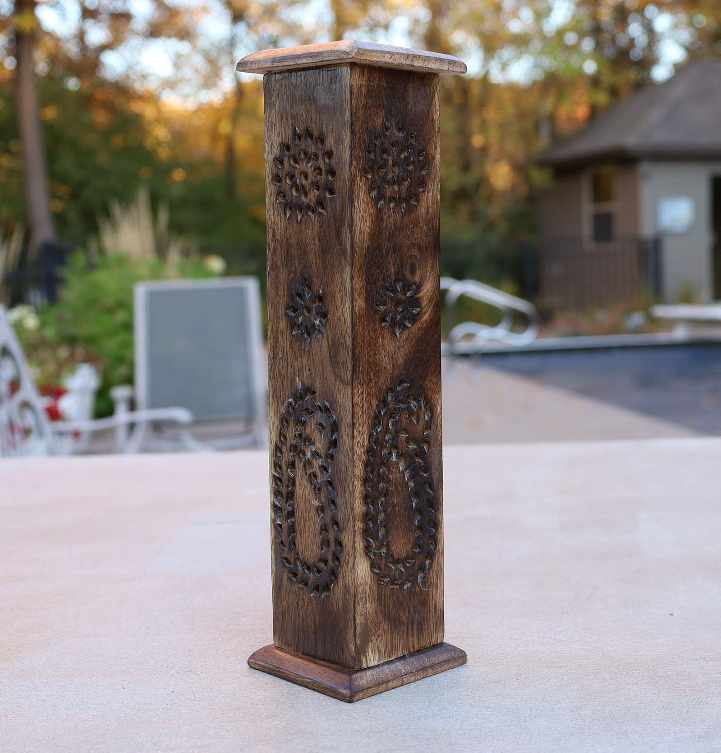 DharmaObjects Soportes y quemadores de incienso: soporte de madera para quemador de incienso, soporte para quemador de cenizas hecho a mano, diseño