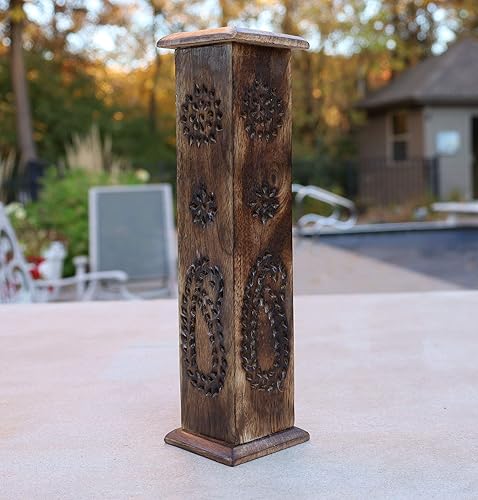 DharmaObjects Soportes y quemadores de incienso: soporte de madera para quemador de incienso, soporte para quemador de cenizas hecho a mano, diseño