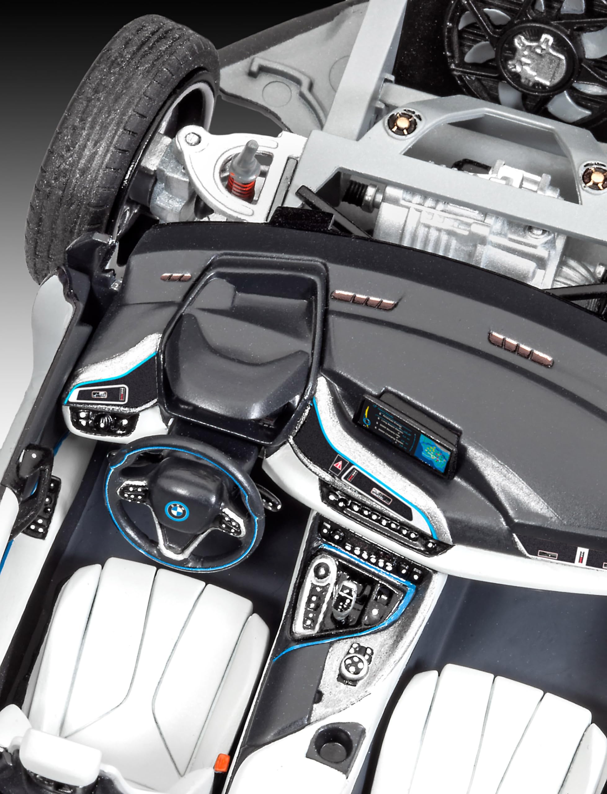 Revell Modellbausatz Auto 1:24 - BMW i8 im Maßstab 1:24, Level 4, originalgetreue Nachbildung mit vielen Details, Model Set mit Basiszubehör, 67008, Schwarz