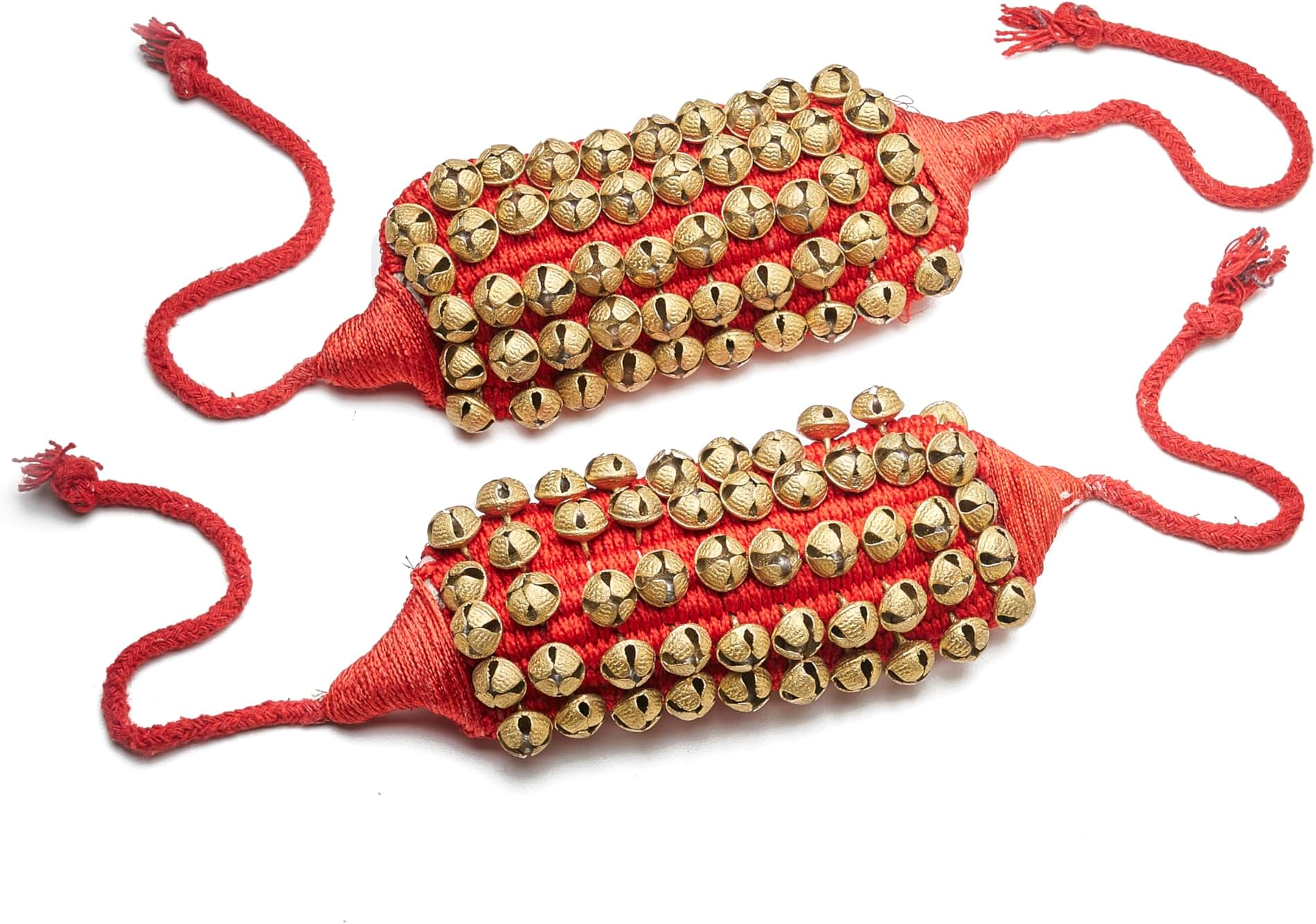 eSplanade Dance Ghungroo (50 + 50) 5 Line Ghungroo With Cushion Pads | Bell, Ghungru 5 Line Red Pad Ghungroo | Paijania | Pazeb (5 Line)