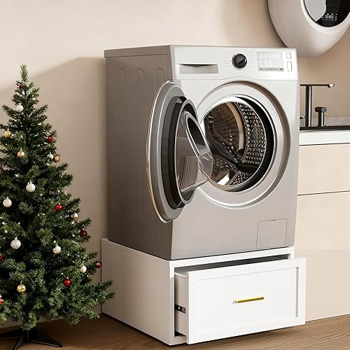 Pedestal de lavadora y secadora, pedestal de lavadora y secadora de alta resistencia de 440 libras, pedestal universal para lavadora y secadora con