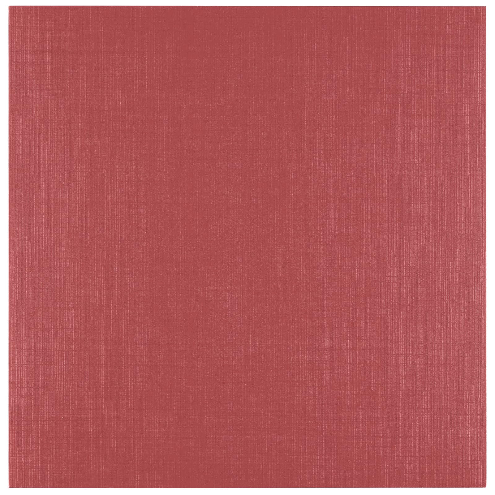 Vaessen Creative Linen Cardstock 12 x 12-25 pcs - Cassis (Red) - 250 GSM Coloured Paper - Card Making Supplies for Scrapbooking and Crafting
