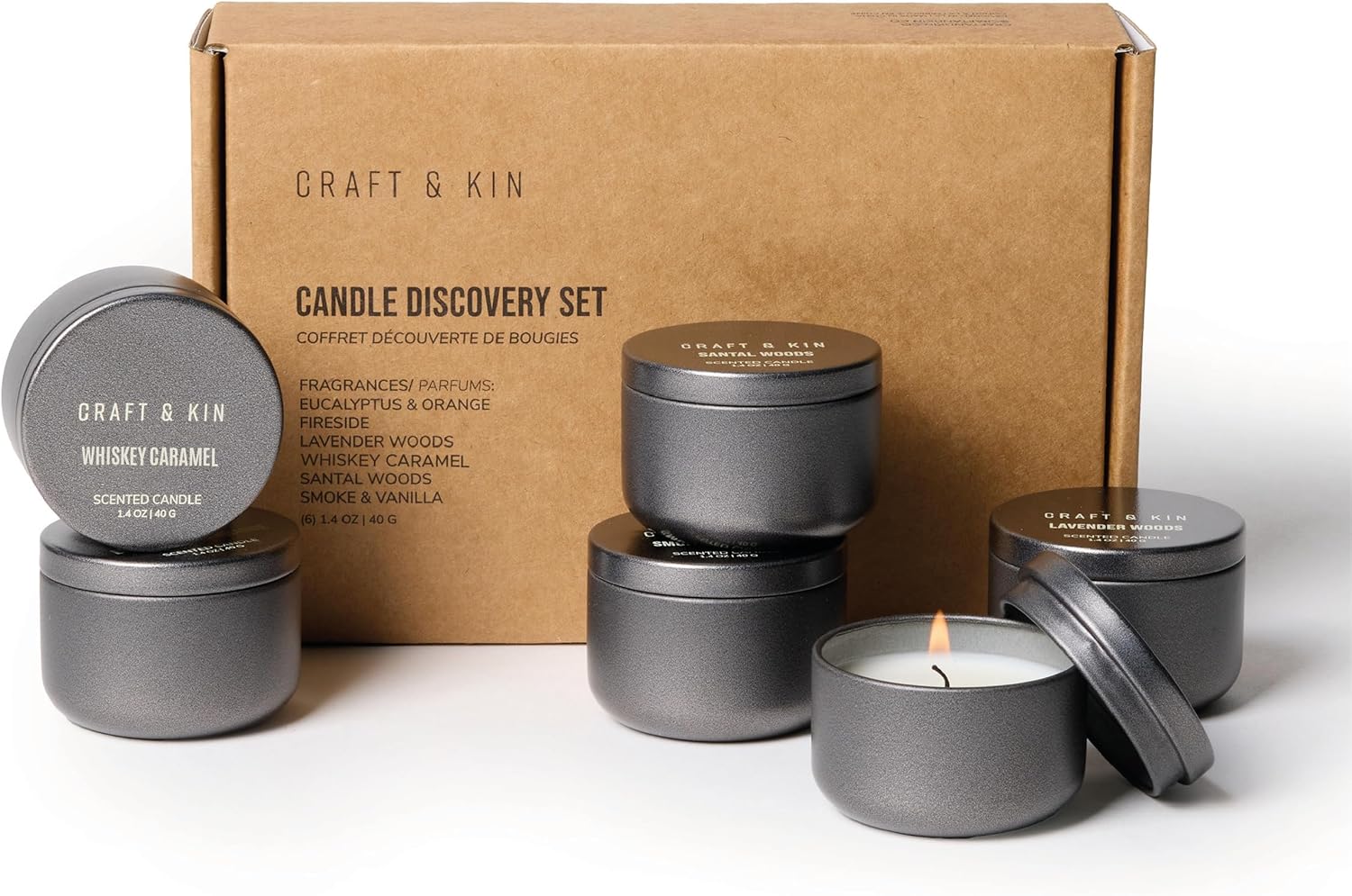 Craft & Kin Scented Votive Candle Gift Set of 6 | Small Luxury Scented Candles Holiday Gift Set for Home | Candle Box with Assorted Scents | 15–20 Hour Burn Each - Image 7