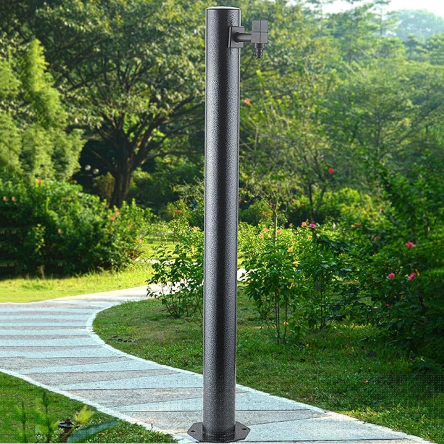 Stainless Steel Outdoor Water Column with Copper Tap & Spray Gun - Ideal for Garden, Farm, Car Washing, and Efficient Watering Solutions