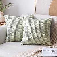 Vista 12 de MIULEE - Paquete de 2 fundas de cojín decorativas de corduroy, modernas y boho, suaves, con rayas, decoración del hogar estilo granja moderna