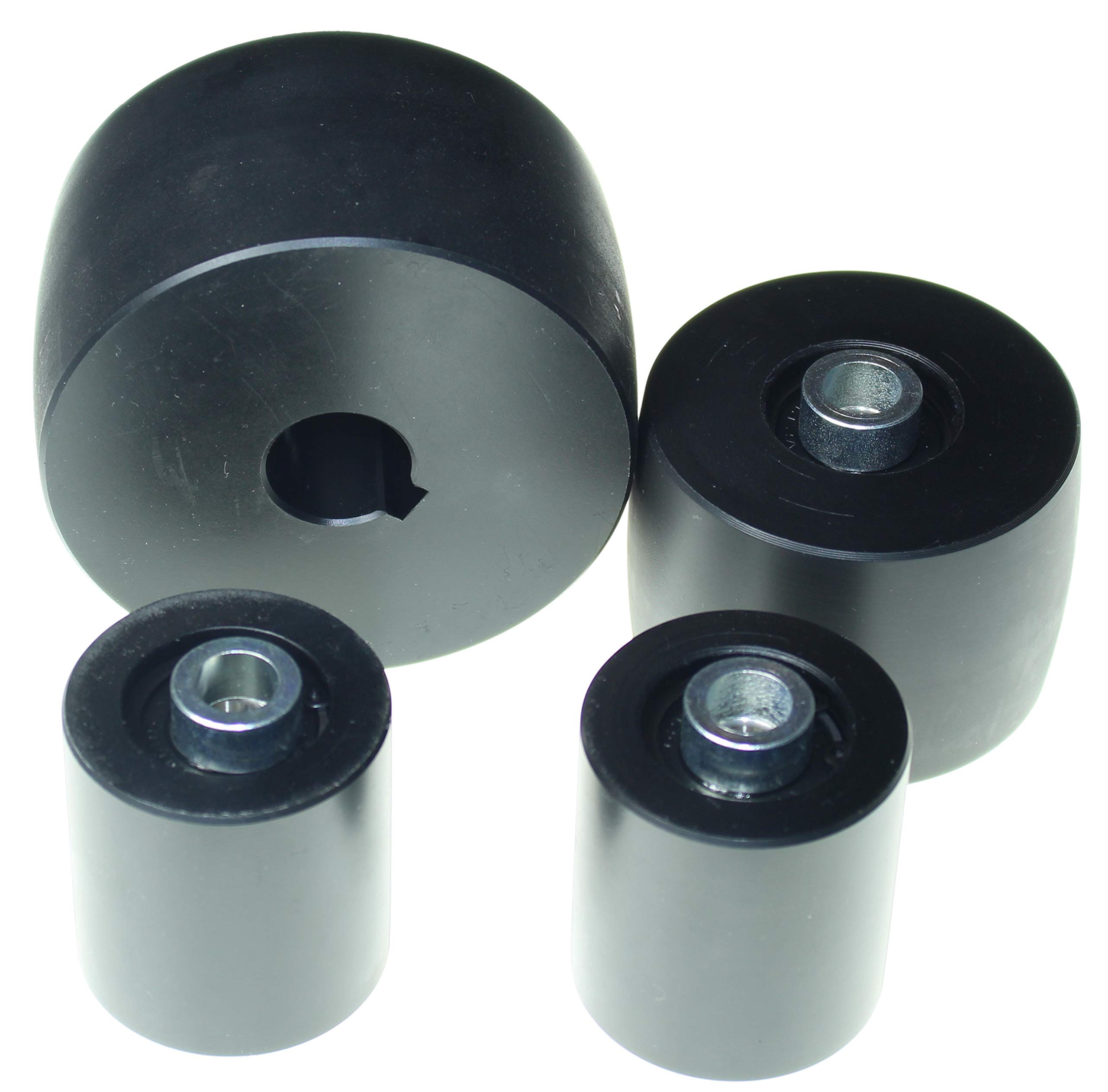 Smart Machines Riemenschleifer-Rad-Set für Messerschleifer 10,2 cm Antrieb, 24 mm Schaft, 7,6 cm Spur, 5,1 cm Idler