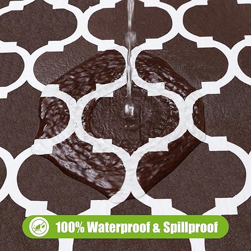 Miniatura 137 de Smiry - Mantel rectangular para mesa de pícnic, impermeable, elástico, ajustable para mesas de 6 pies de vinilo con parte trasera de franela Verde