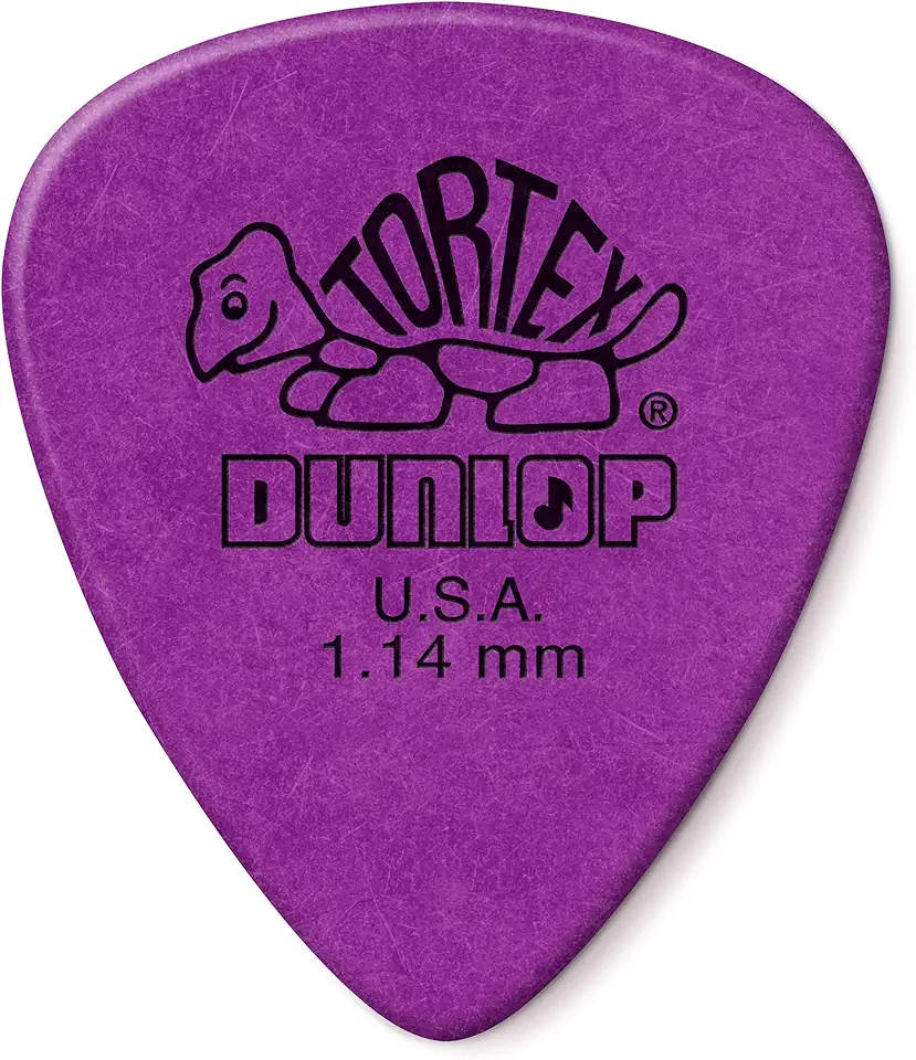 Palheta de guitarra Dunlop Tortex Standard – de 1,14 mm, roxo, pacote com 12