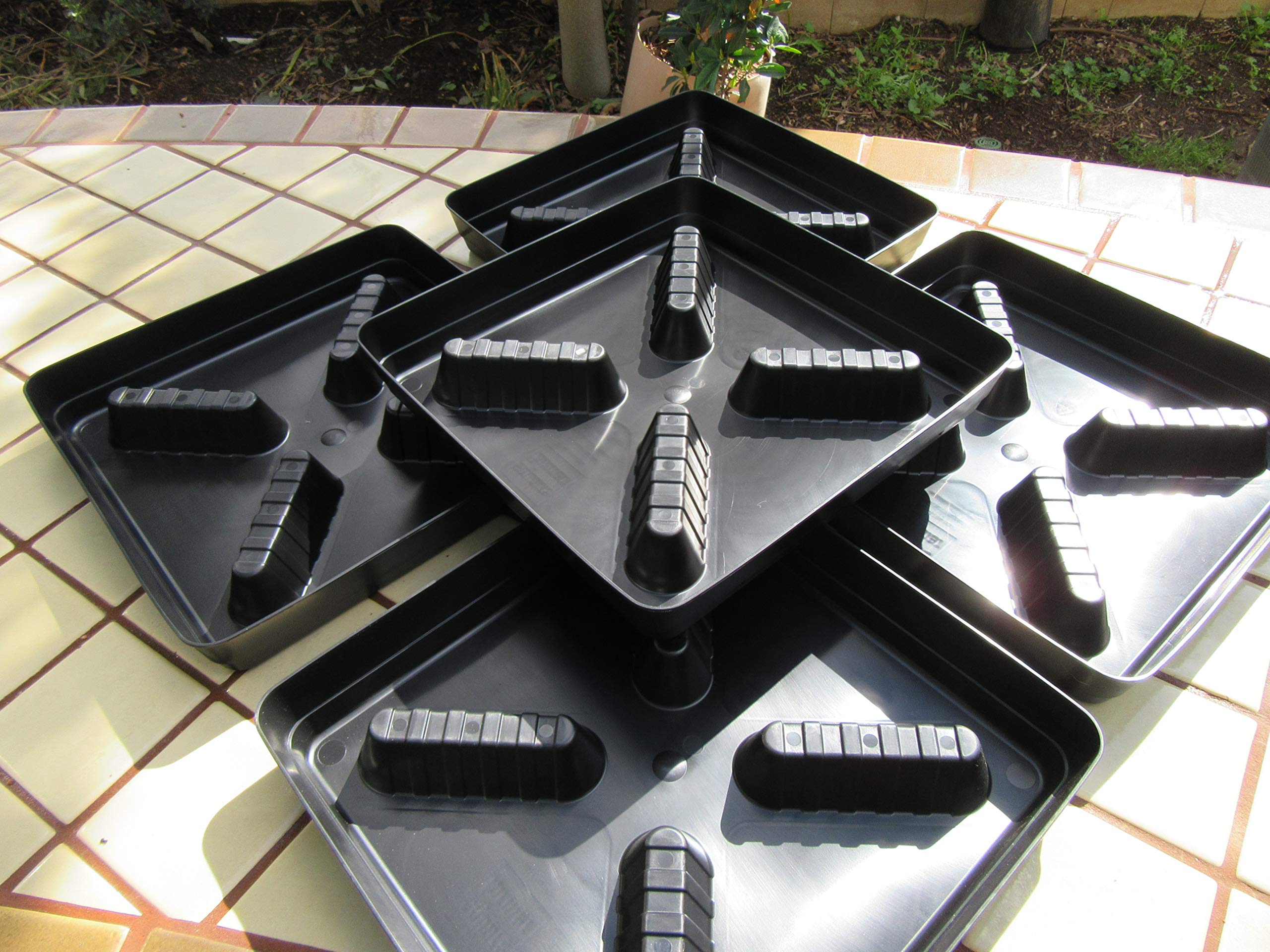 Buy square farmer Black Plastic 10inch drip Tray Drain Table Saucers