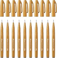 Vista 10 de Pentel Rotulador de rotulación de pincel, color marrón (paquete de 10)