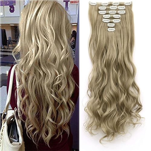 Miniatura 2 de 3  5 días entrega 7 piezas 16 clips 23  24" de grosor Encrespado lacio cabeza completa Extensiones de Pelo de trama doble con clip 20 colores