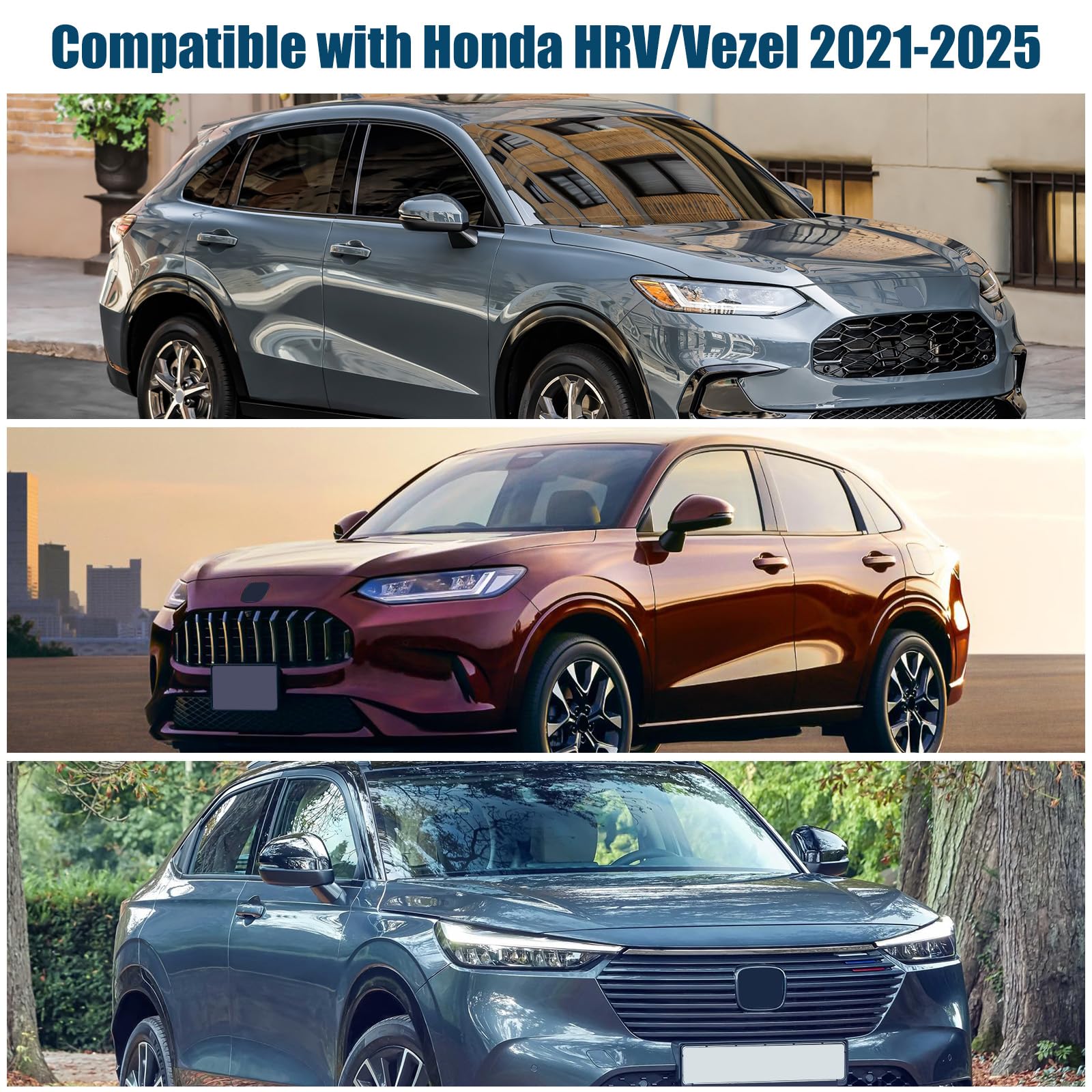 Sonnenschutz Frontscheibe Kompatibel mit Honda HRV/Vezel 2021-2025, Auto Windschutzscheibe Sonnenschutz Innen, Faltbar Sonnenschirm UV Schutz Reflektierender Staub Schutz Sonnenschutzfolie